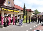 Kapolres Humbahas Pimpin Upacara Tradisi Penyambutan dan Pembinaan Bintara Remaja