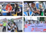 Kasi Dokkes dan Sat Lantas Polres Samosir Laksanakan Bakti Sosial Sambut Hari Bhayangkara ke-79