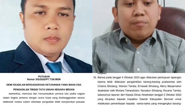 SK Bupati Samosir Vandiko Disorot: dr. Bilmar Dipecat, Saksi Misterius Royana Tamba Muncul di Putusan