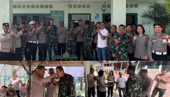 Polres Samosir Rayakan HUT TNI ke-80 di Makoramil 03 Pangururan, Wujud Sinergitas Tanpa Batas TNI-Polri
