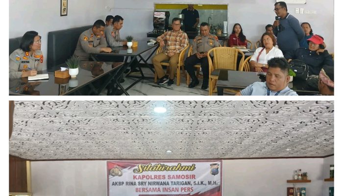 Puluhan Insan Pers Media Cetak-Online-TV Hadiri Silaturahmi Kapolres Samosir