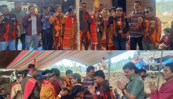 MPC Pemuda Pancasila Kabupaten Samosir Hadiri Acara Pernikahan Anggota di Desa Hatoguan