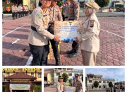 Bingkisan Lebaran Jadi Penyemangat Personel, Polres Samosir Gelar Apel Penyerahan di Tengah Operasi Ketupat 2026