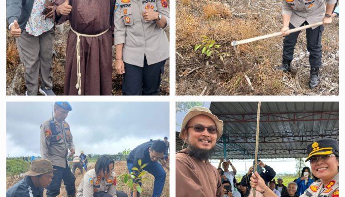 Sinergi untuk Lingkungan: Kapolres Samosir Bersama Yayasan Kapusin Tanam 620 Pohon di Perbukitan Partukko Naginjang