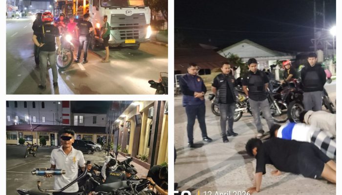 Patroli Hingga Subuh, Polres Pematangsiantar Amankan 3 Motor Knalpot Brong