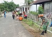 Sambut Lomba LBS PKK, Polsek Siantar Marihat dan Warga Kompak Gotong Royong Bersihkan Lingkungan