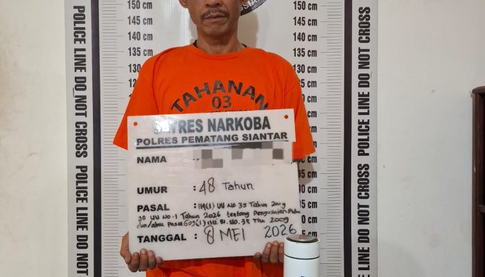 Satresnarkoba Polres Pematangsiantar Tangkap Pria Pemilik 4,88 Gram Sabu di Kawasan Ring Road