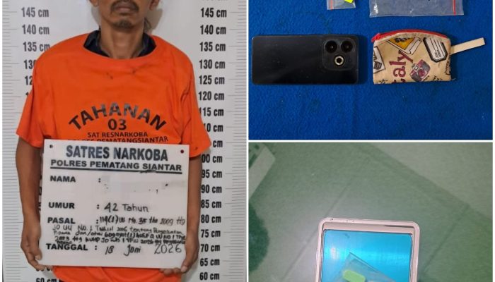 Polres Pematangsiantar Amankan Terduga Pelaku Kepemilikan Sabu dan Ekstasi di Jalan Rakutta Sembiring