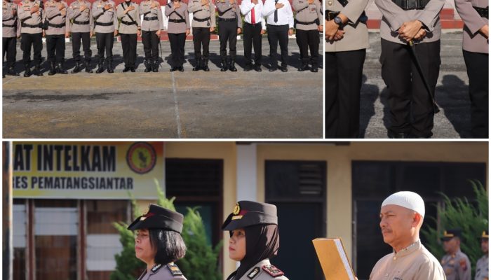 Kapolres Pematangsiantar Pimpin Upacara Sertijab Kapolsek Sianțar Utara 