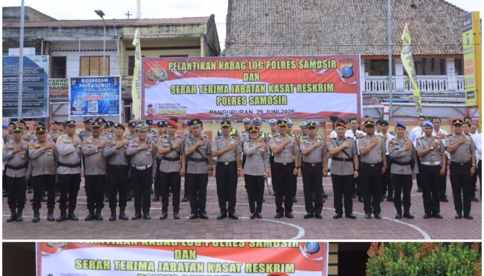 Kapolres Samosir Pimpin Pelantikan Kabag Log dan Sertijab Kasat Reskrim, Tekankan Profesionalisme dan Pelayanan Humanis