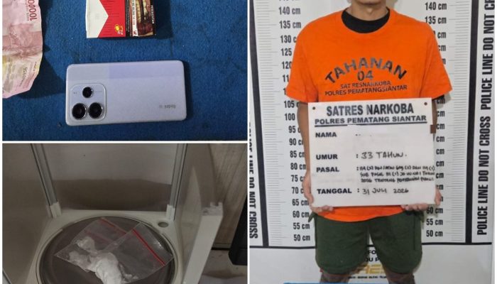 Residivis Asal Aceh Dibekuk di Siantar, Polisi Sita 9,05 Gram Sabu