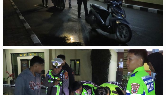 Dini Hari, Polres Samosir Tilang 17 Motor Pakai Knalpot Brong